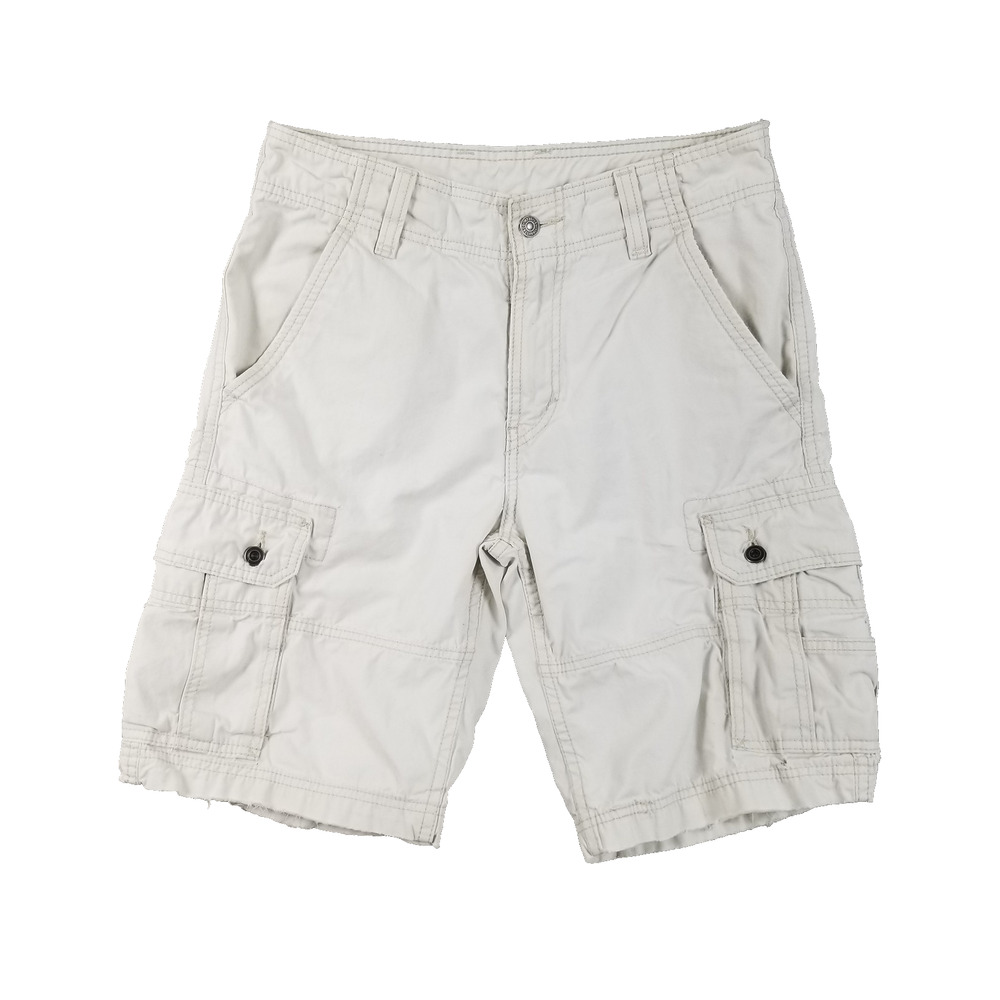 Levis Cargo Shorts Mens 31 White Khaki Utility Pocket‎ Button Casual Distressed